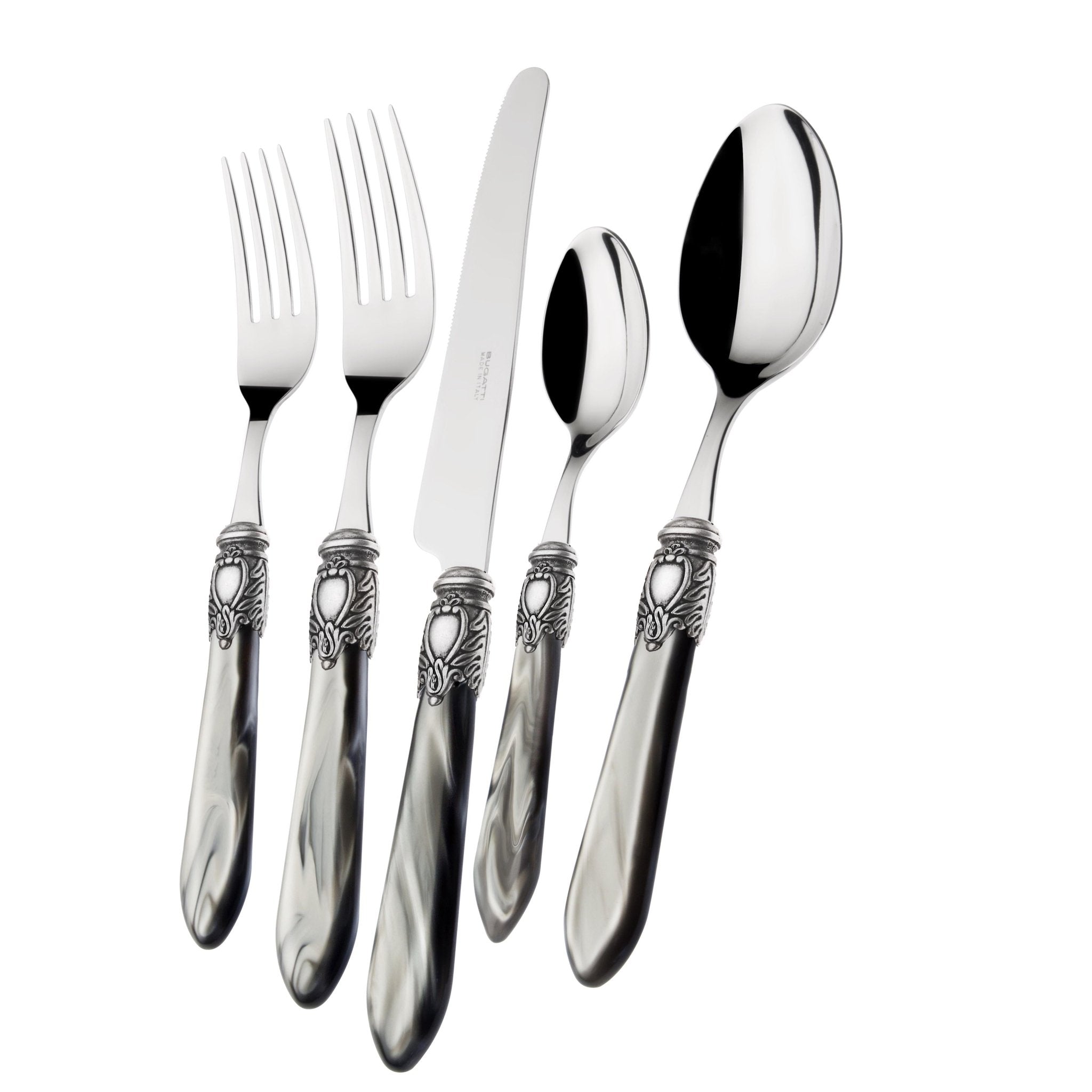 Oxford Antique 5 piece place setting - GREY pearlescent-Casa Bugatti USA