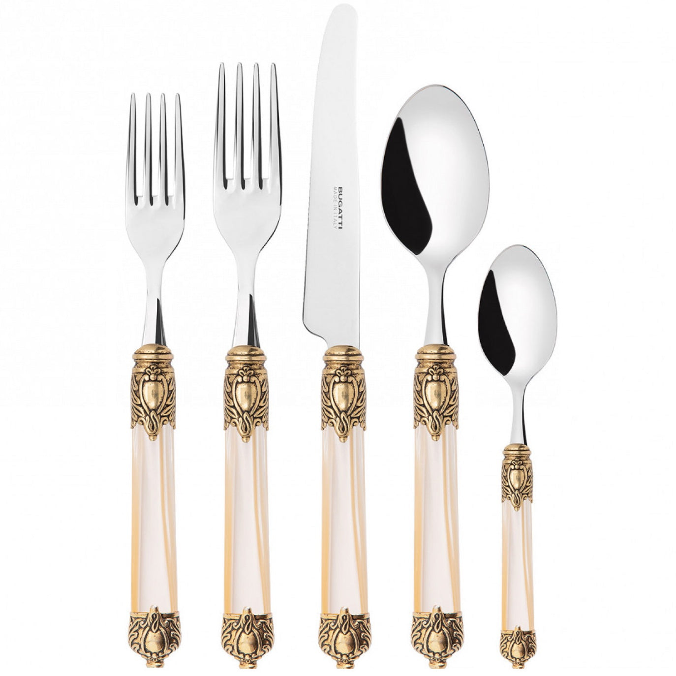 Rinascimento Antique Gold 5 Piece Place Setting - Ivory