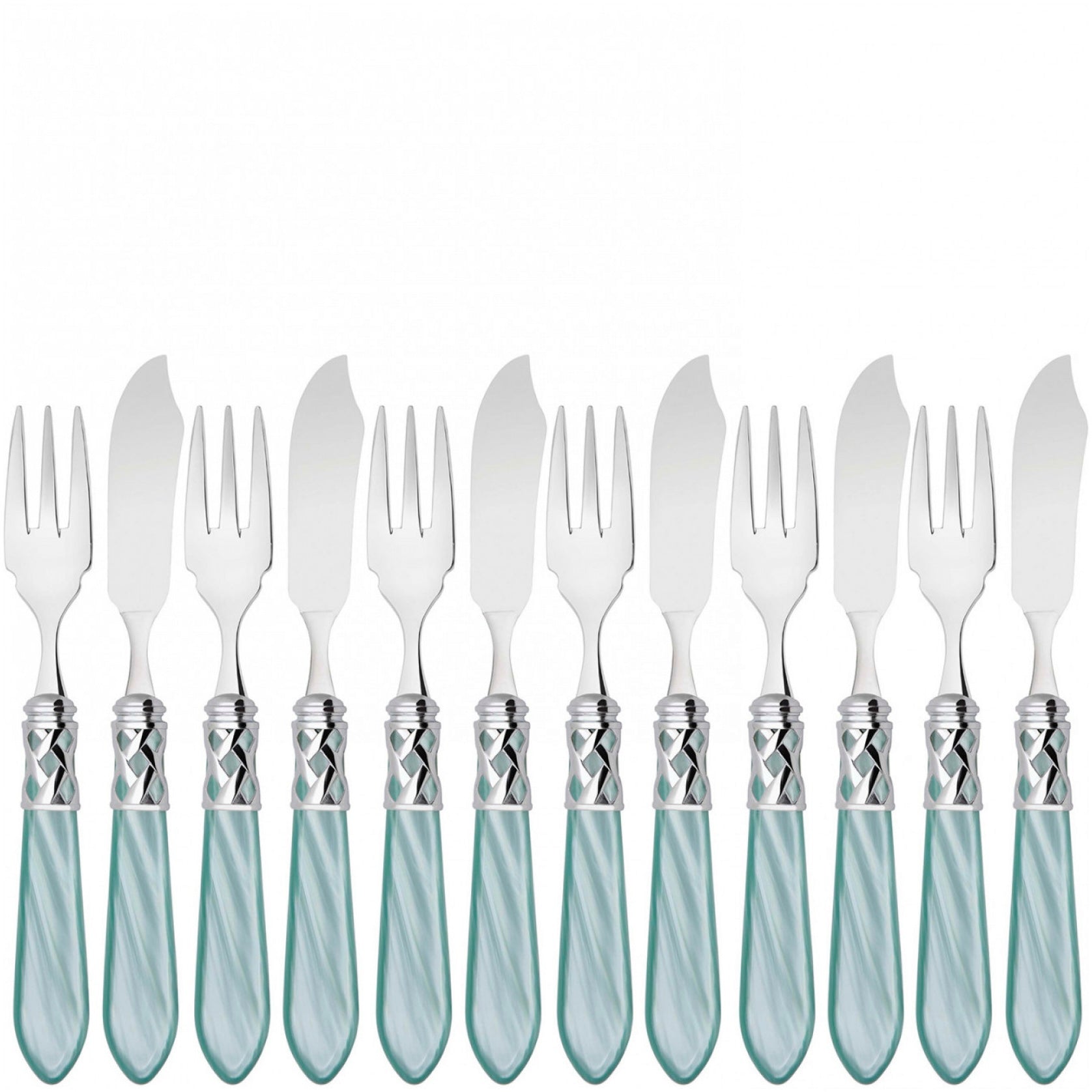 Aladdin Brilliant 12 Piece Fish Set - Aqua