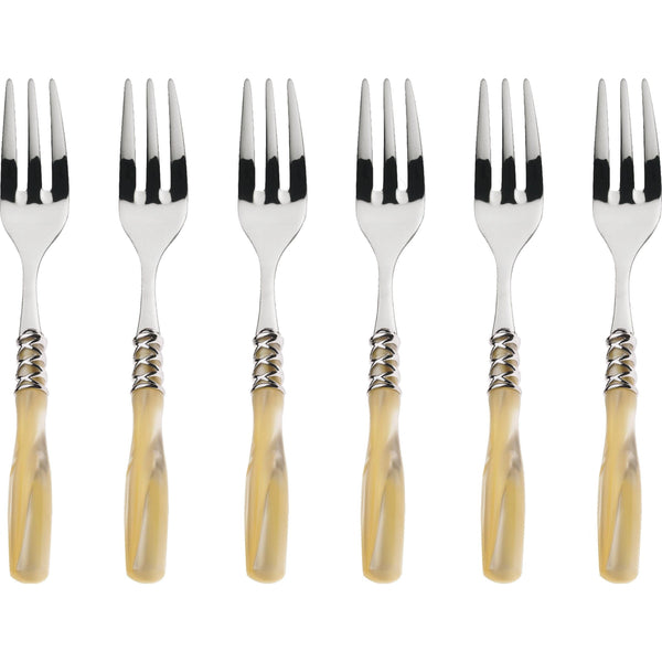 Arianna Brilliant Cocktail / Cake Fork Set in gift box - Ivory
