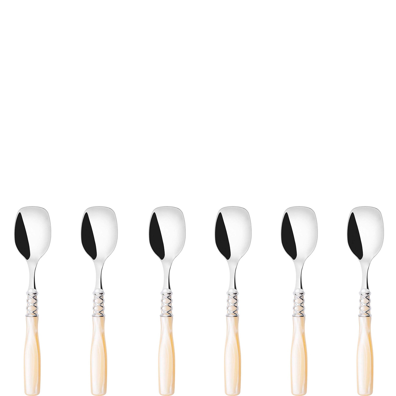 Arianna Brilliant Ice Cream Spoons Set in gift box - Ivory