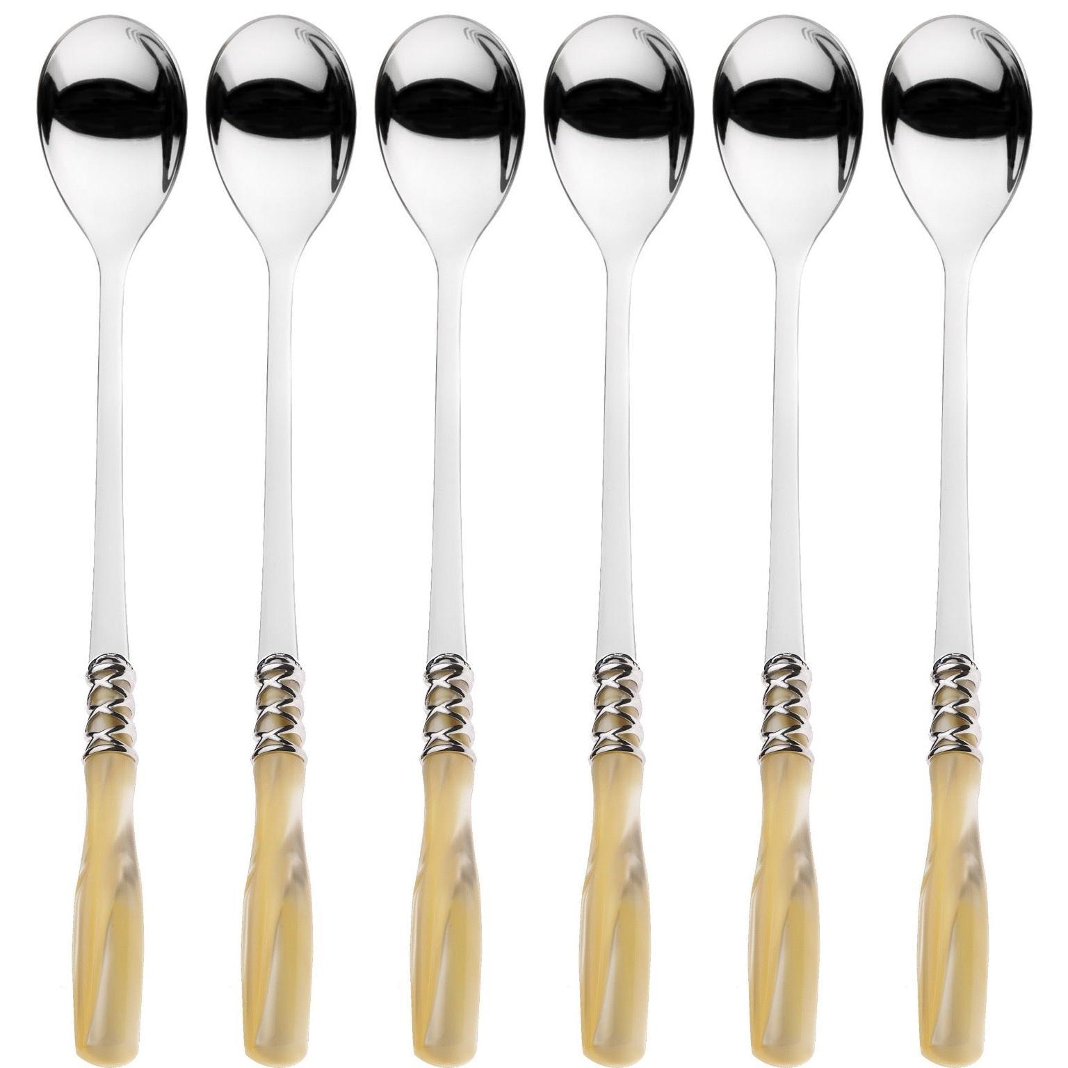 Arianna Brilliant Ice Tea / Cocktail Spoon Set - Ivory