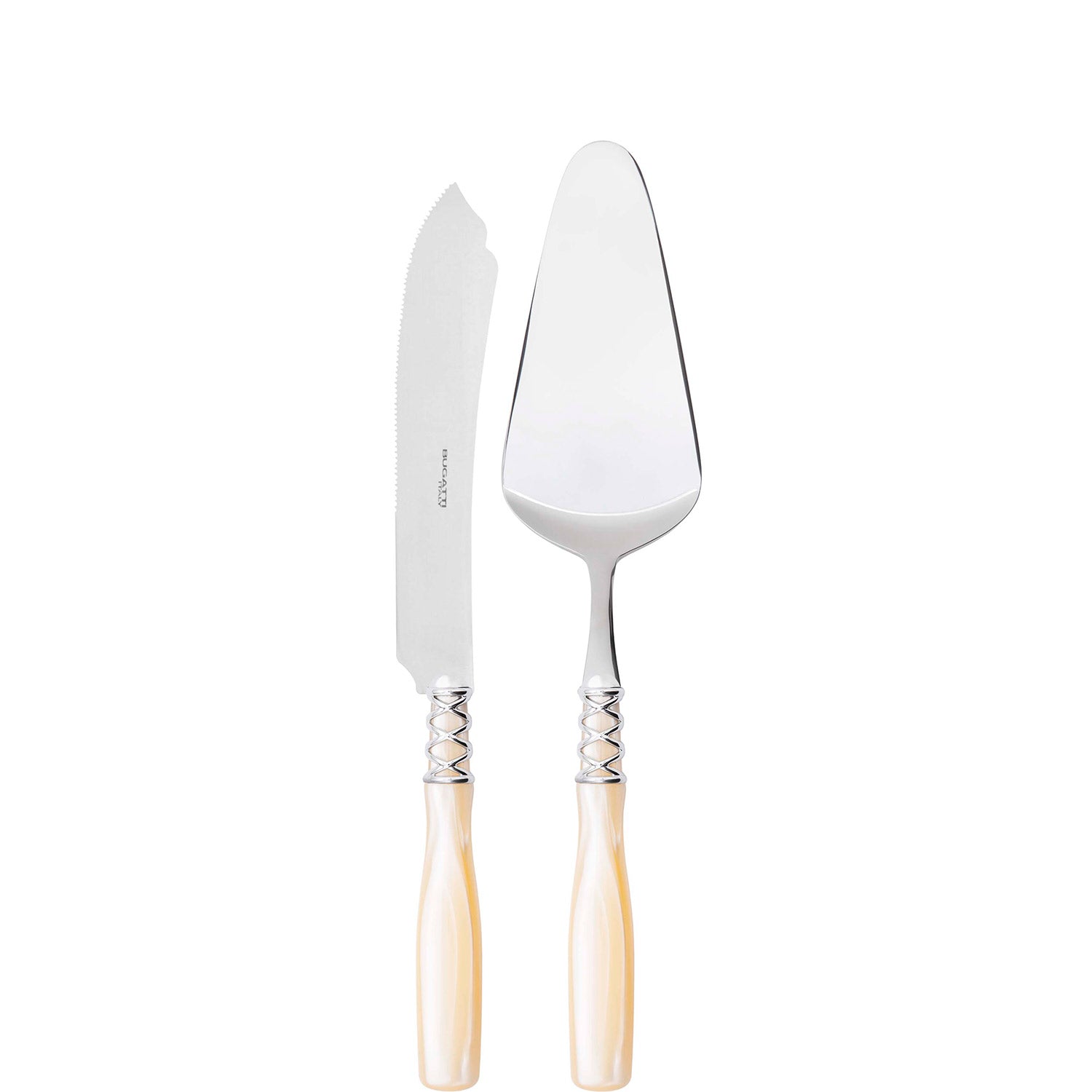 Arianna 2 Piece Cake Serving set - Ivory