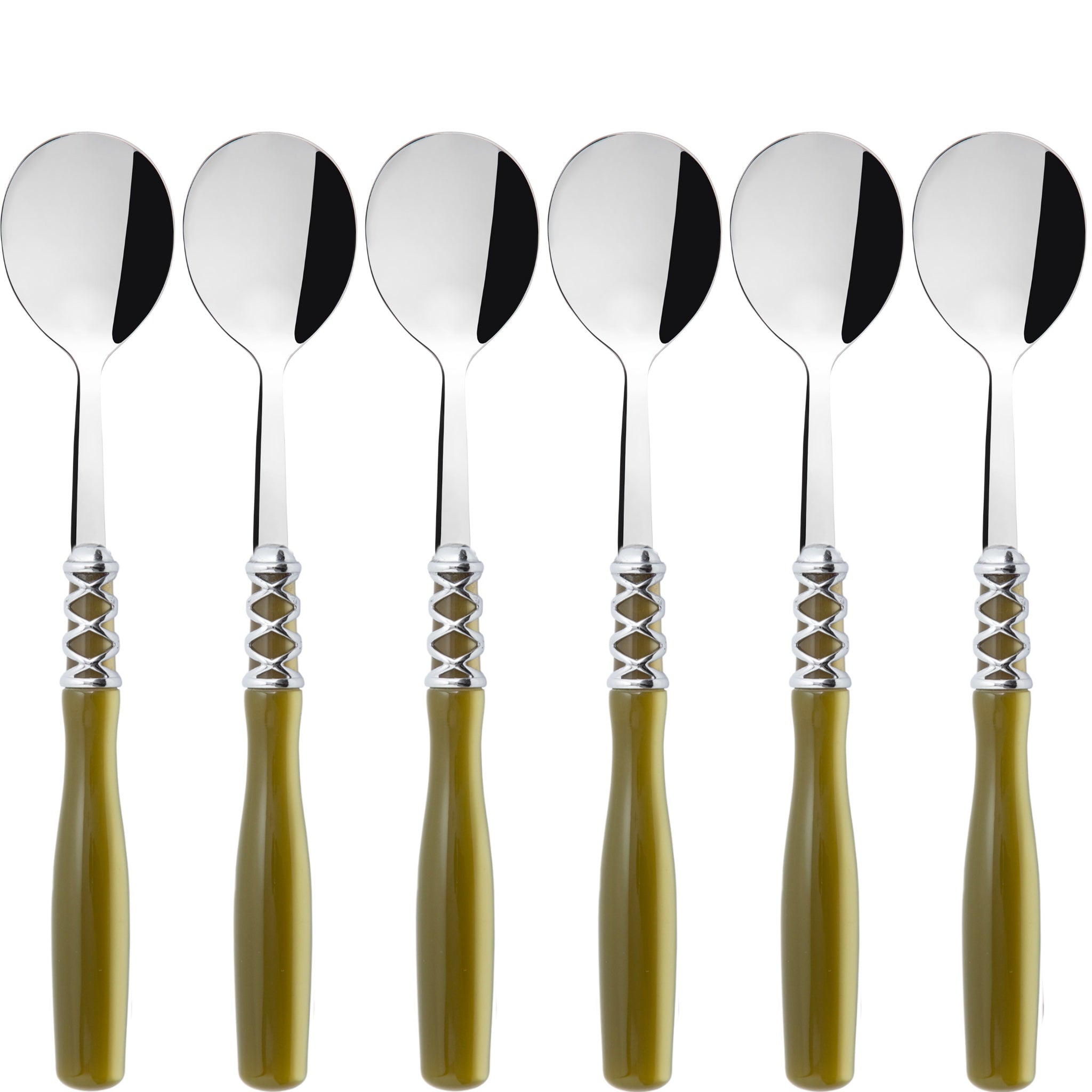 Arianna Brilliant Asian Rice Spoons Set - Chartreuse Green