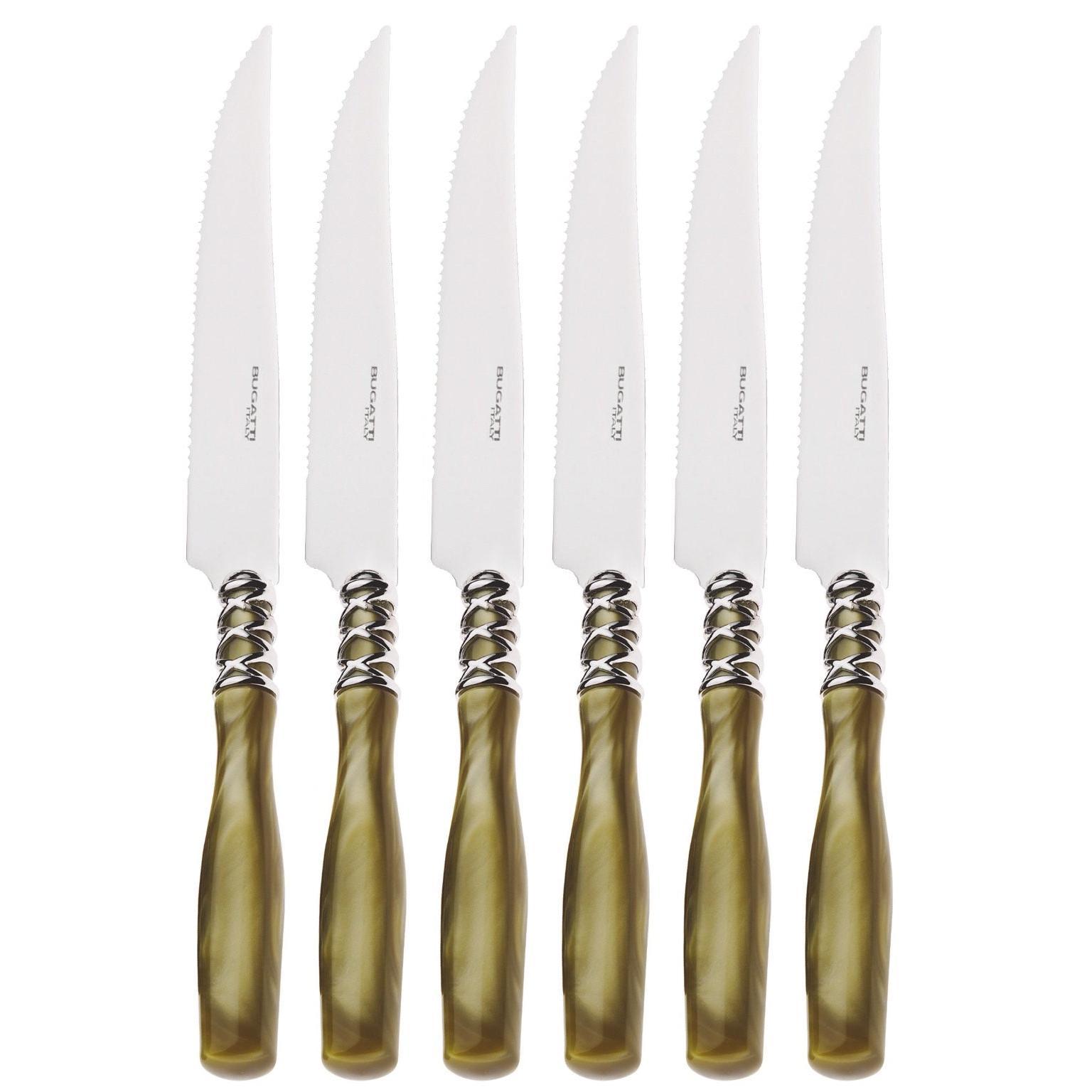 Arianna Brilliant 6 Piece Steak knife Set - Chartreuse Green