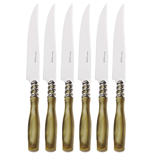 Arianna Brilliant 6 Piece Steak knife Set - Chartreuse Green