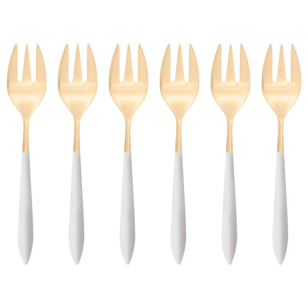 Ares Gold Oyster Fork Set - White-Casa Bugatti USA