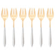 Ares Gold Oyster Fork Set - White