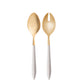 Ares Gold 2 Piece Salad Serving Set - Ivory