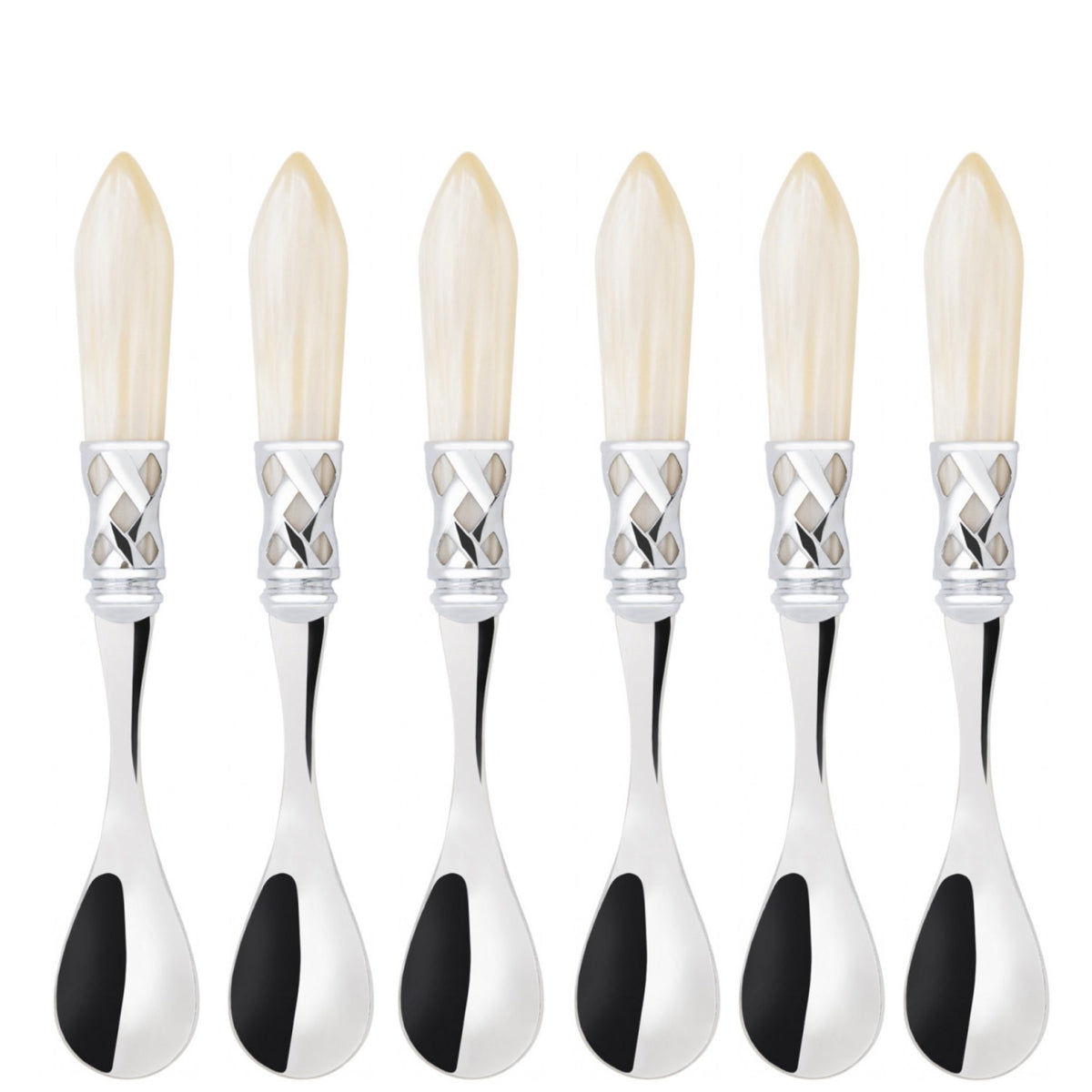 Aladdin Brilliant "Mokino" 6 Piece Moka Spoon Set Ivory