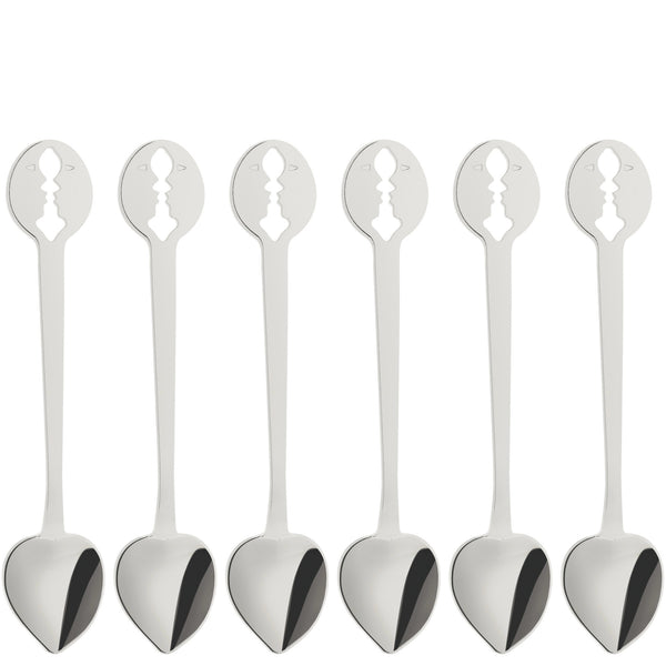 Romantic KISS Heart Shape 6 Piece Moka Spoon Set