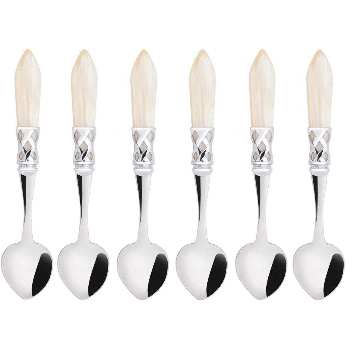 Aladdin Heart Shape 6 Piece Moka Spoon Set - ivory