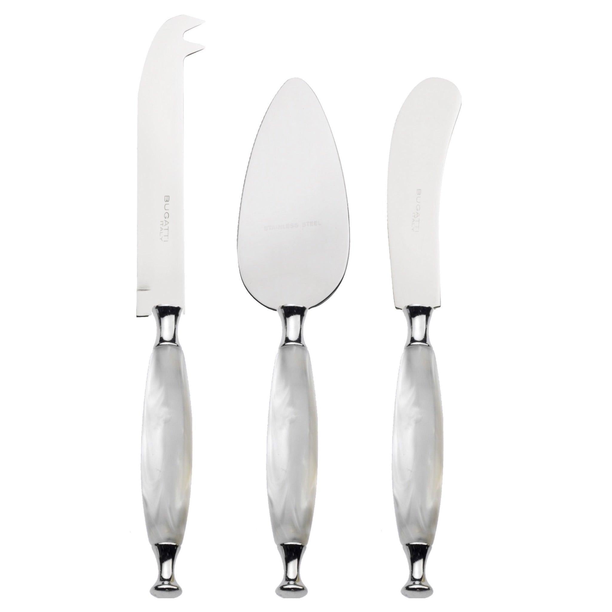Country 3 Piece Cheese Knife Set - white