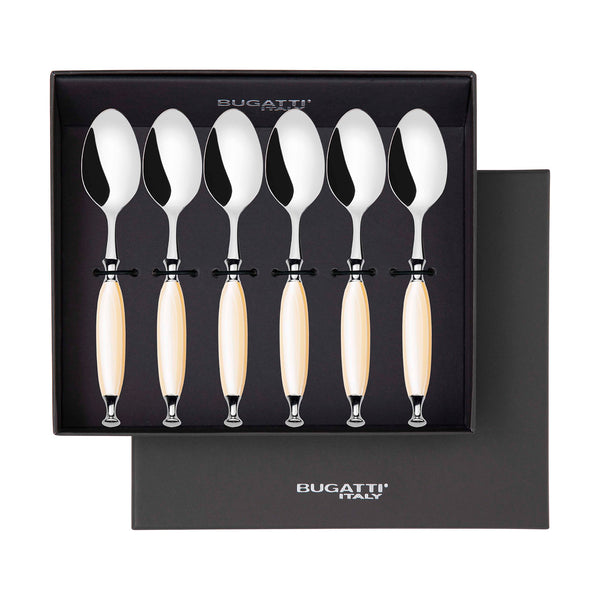 Country 6 Piece Coffee Spoon Set in gift box - Ivory