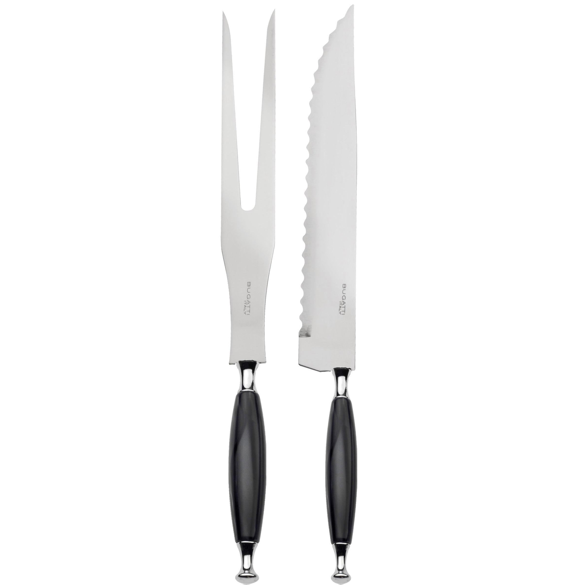 Country 2 Piece Roast Carving Set - black