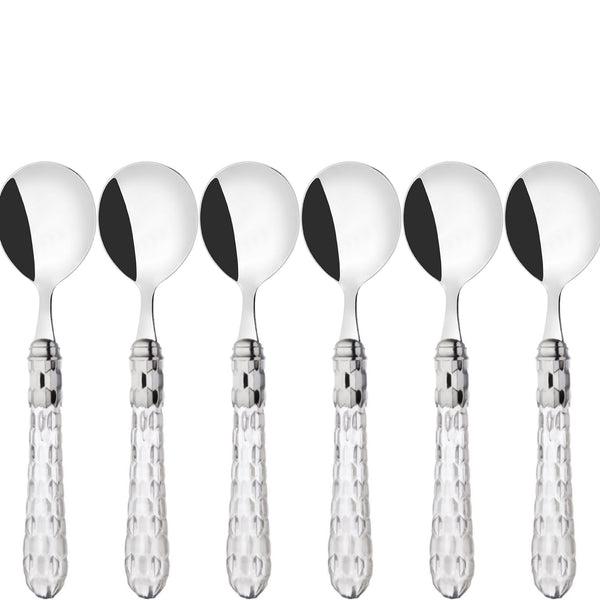 Cristallo Brilliant Soup Spoons Set - Crystal Clear