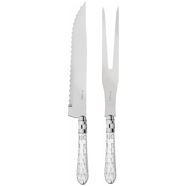 Cristallo Brilliant Roast Carving Set - Crystal Clear