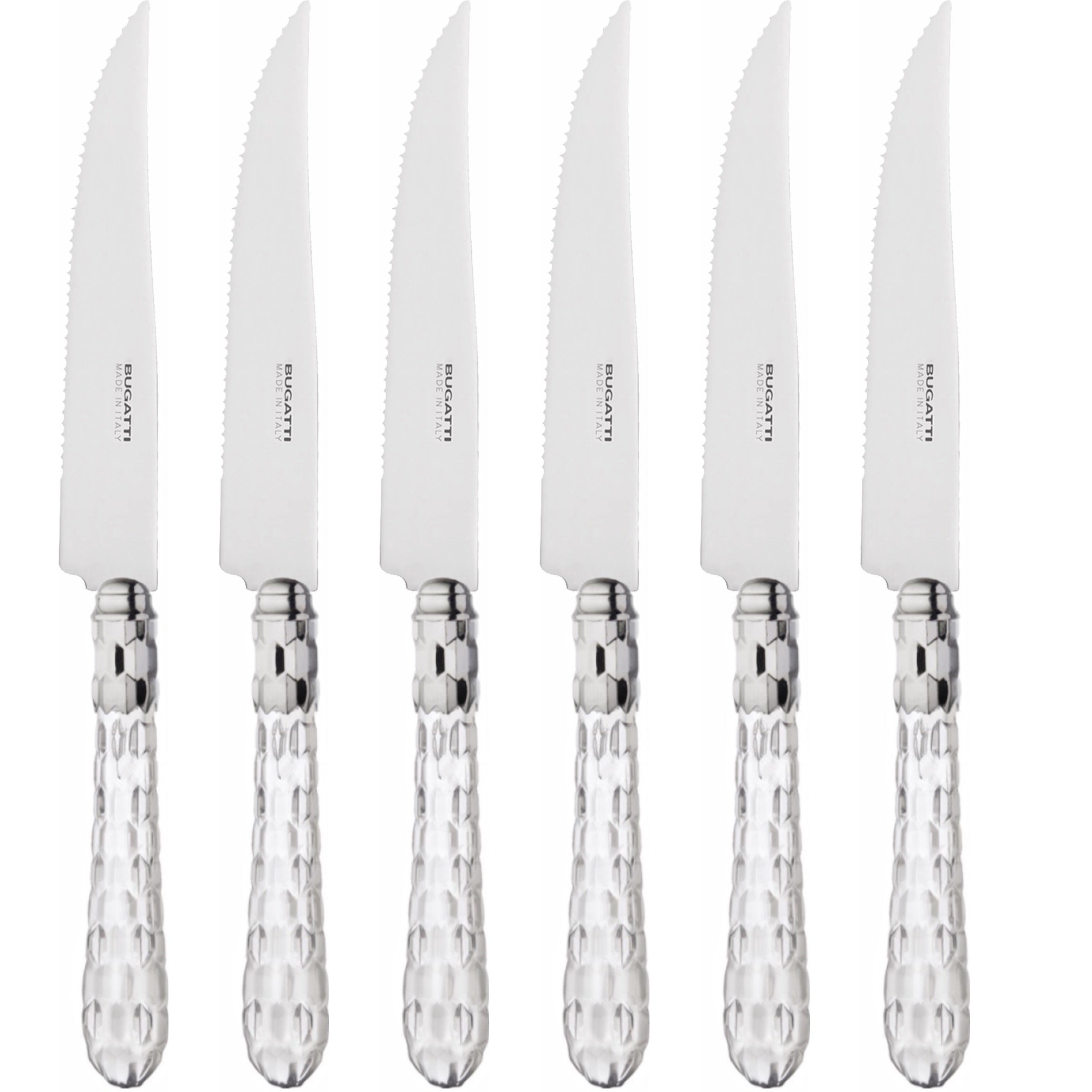 Cristallo Brilliant 6 Piece Steak knife Set - Crystal Clear