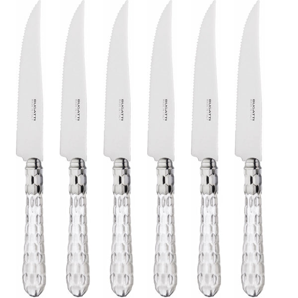 Cristallo Brilliant 6 Piece Steak knife Set - Crystal Clear