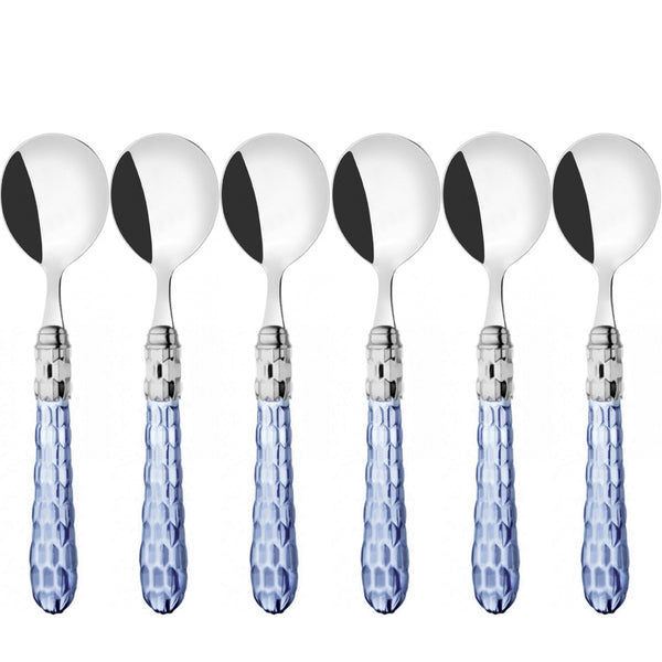 Cristallo Brilliant Soup Spoons Set - Blue Clear