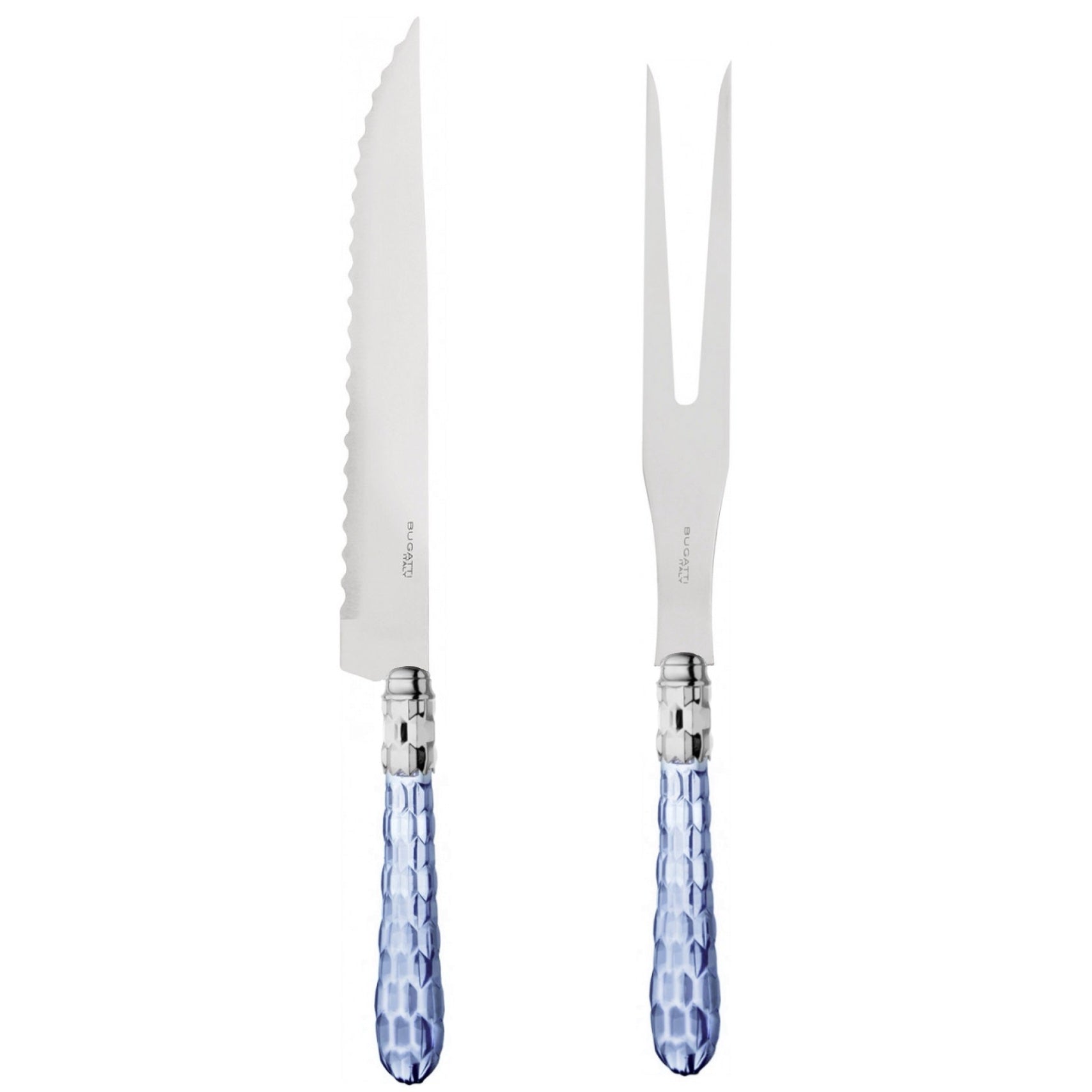 Cristallo Brilliant Roast Carving Set - Blue Clear