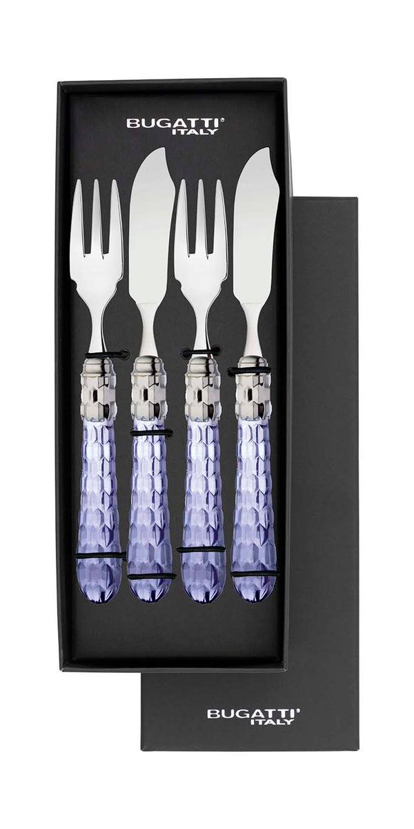 Cristallo Brilliant 12 Piece Fish Set - Blue Clear