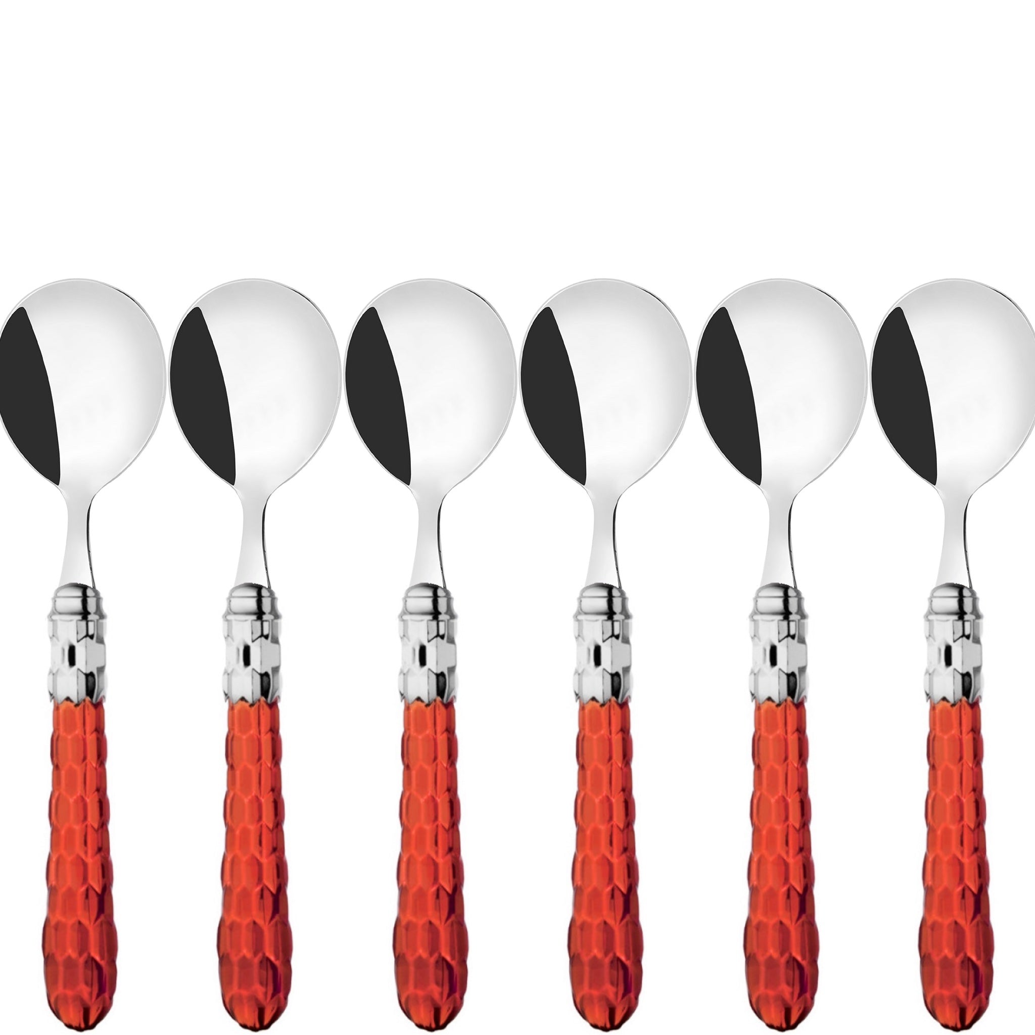 Cristallo Brilliant Soup Spoons Set - Red Clear