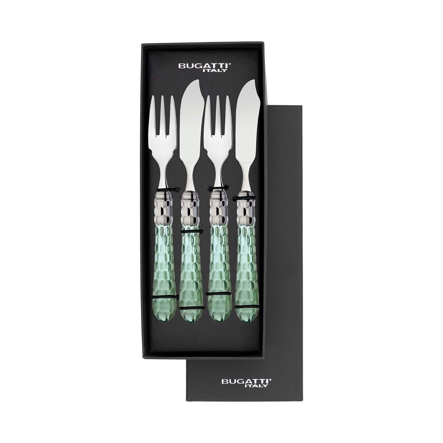 Cristallo Brilliant 12 Piece Fish Set - Green Clear-Casa Bugatti USA