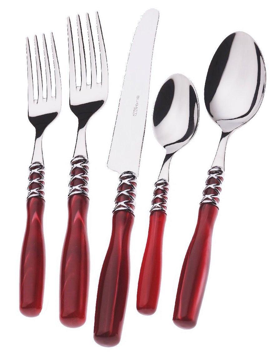 Arianna 5 Piece Place Setting - BURGUNDY