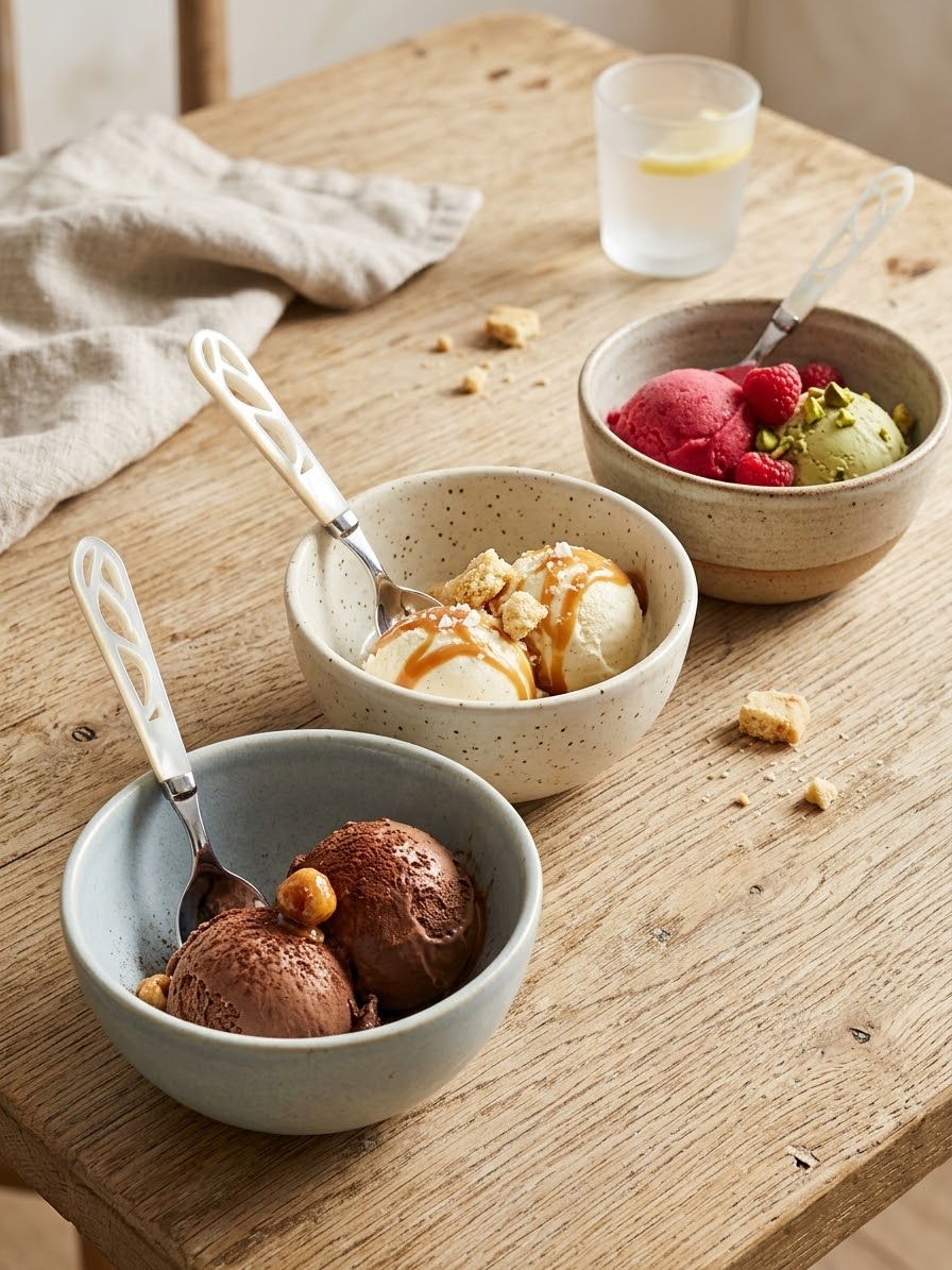 Vanita 6 Piece Ice Cream Spoon Set - Ivory