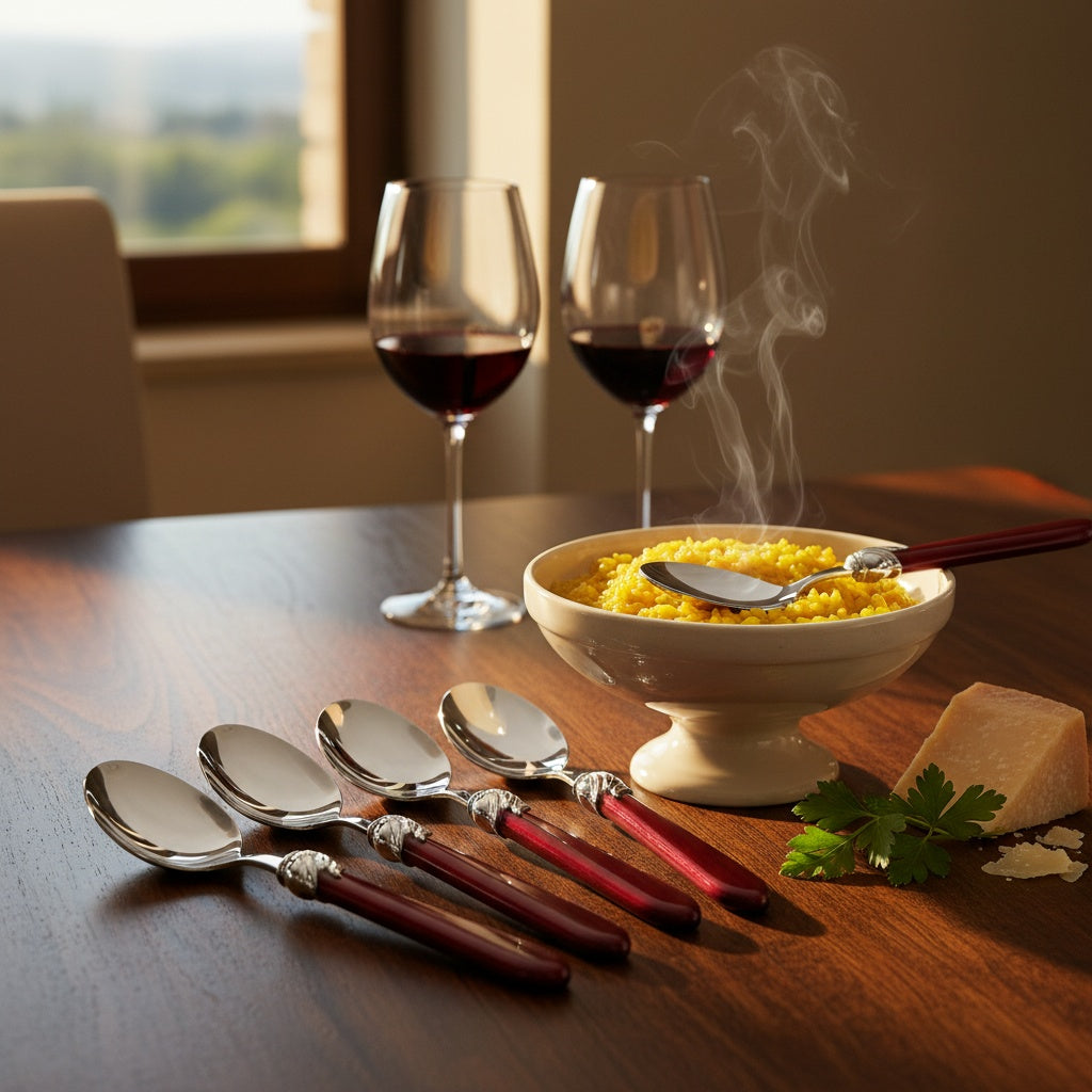 Falabella Brilliant Soup Spoons Set - Burgundy