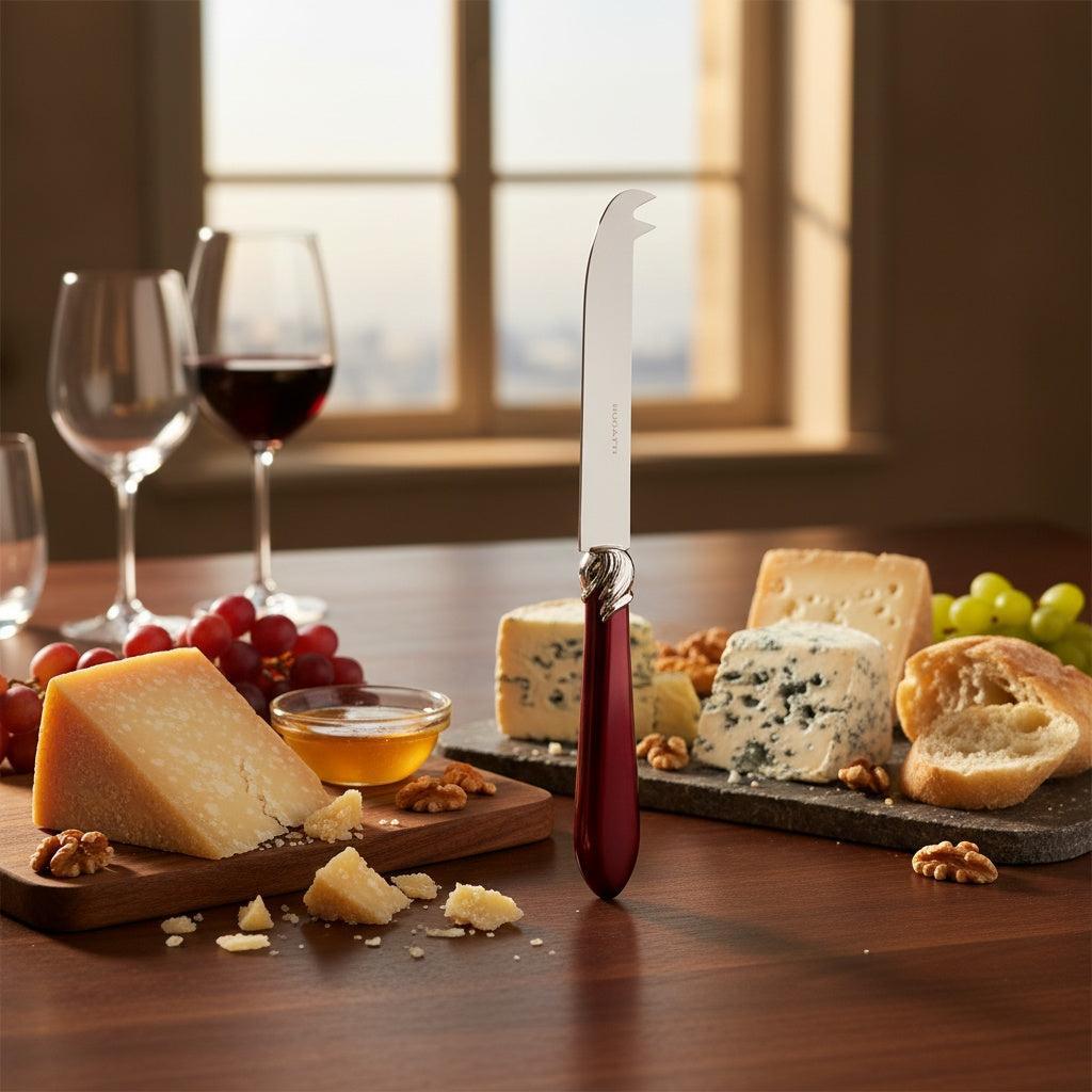 Falabella Brilliant 2 point "deer" cheese Knife - Burgundy