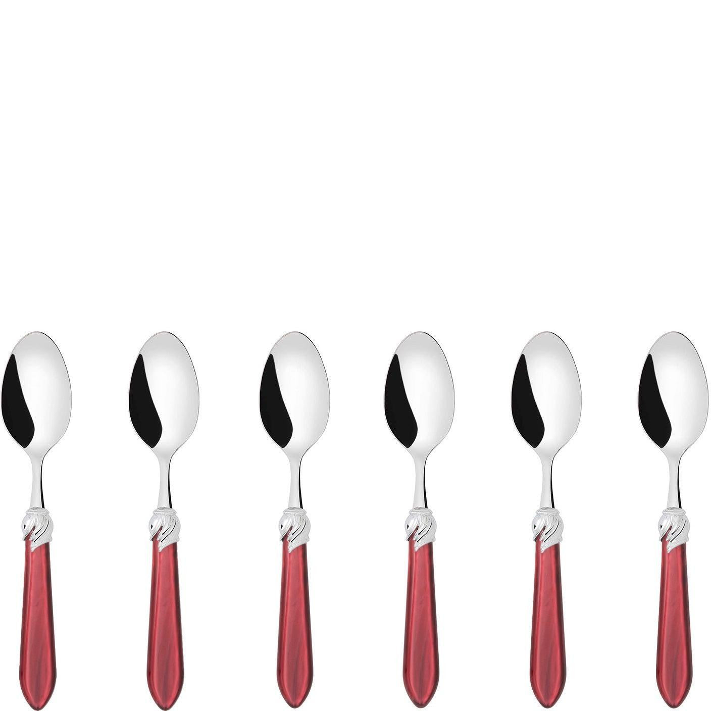 Falabella Brilliant 6 Piece Coffee Spoon Set in gift box - burgundy