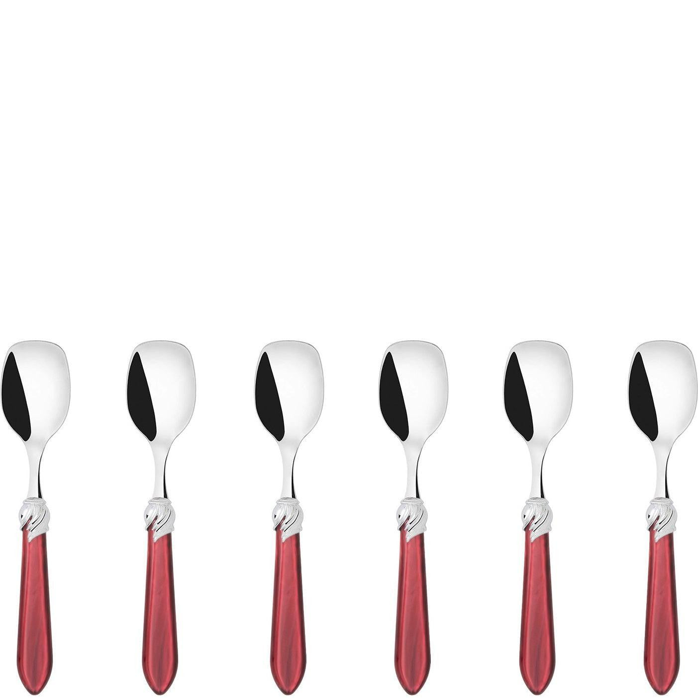 Falabella Brilliant Ice Cream Spoons Set in gift box - burgundy