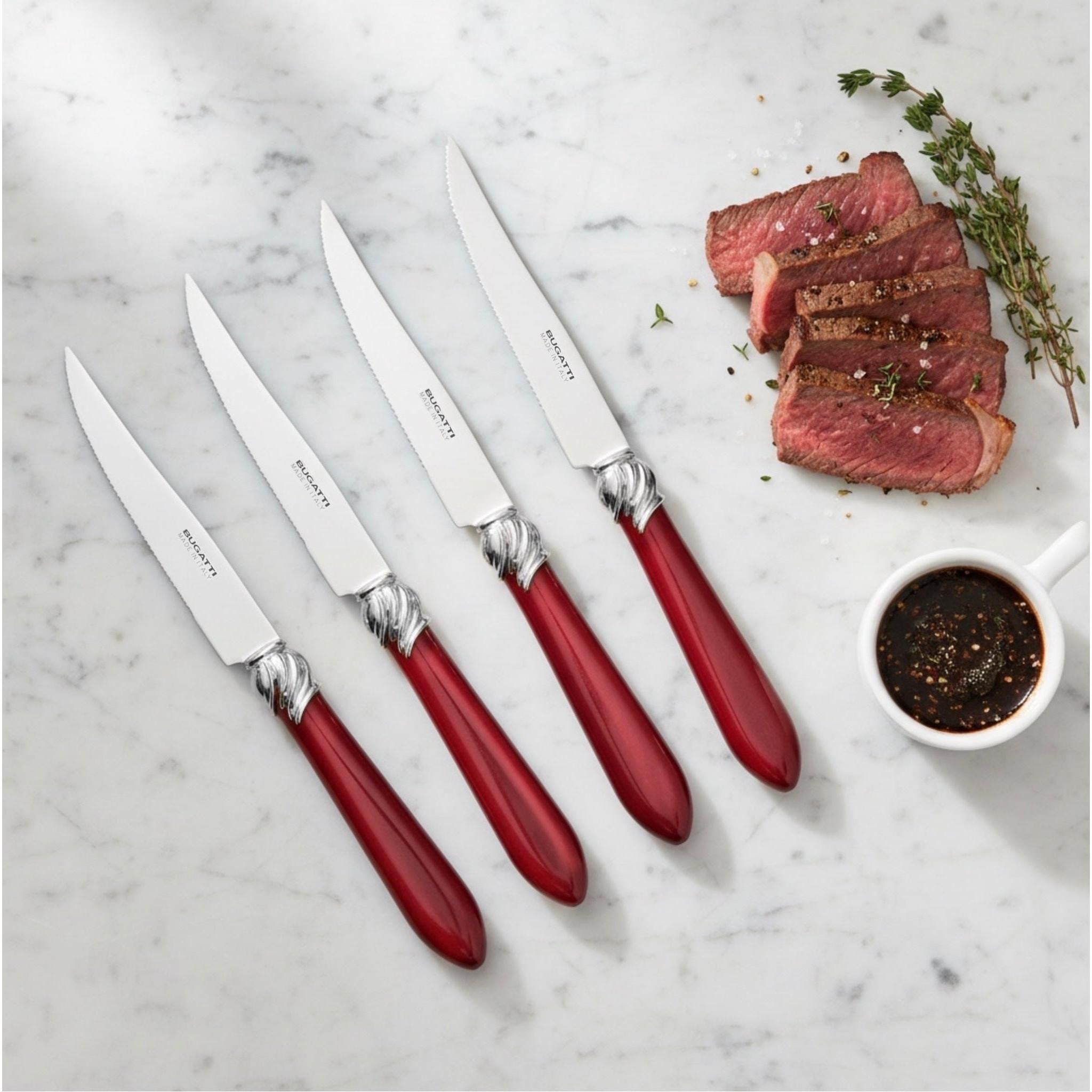 Falabella Brilliant 6 Piece Steak knife Set - Burgundy