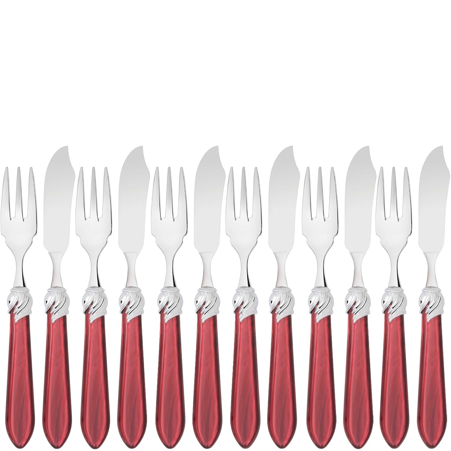 Falabella Brilliant 12 Piece Fish Set - burgundy