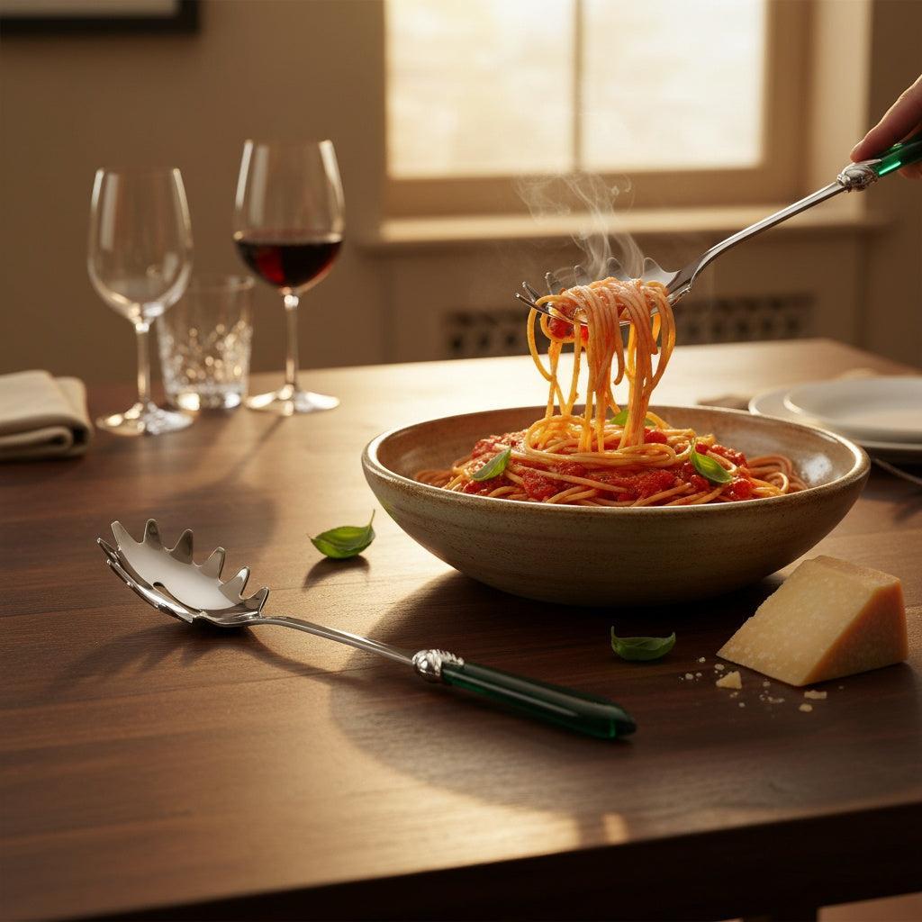 Falabella Brilliant Pasta / Spaghetti Server - Emerald Green
