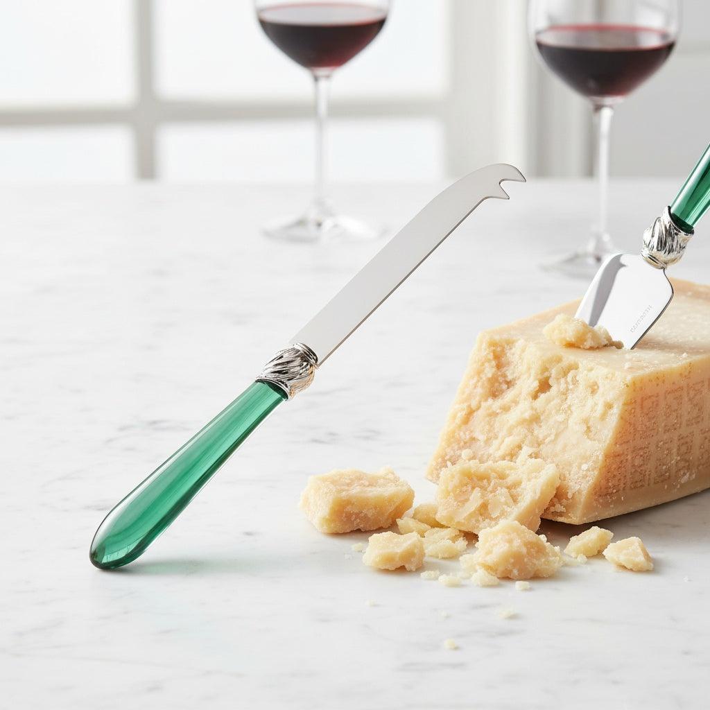 Falabella Brilliant 2 point "deer" cheese Knife - Emerald Green-Casa Bugatti USA