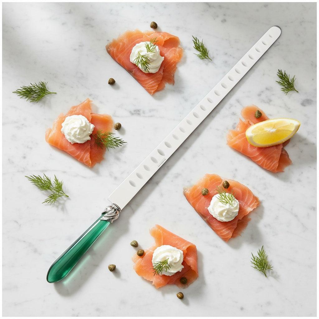 Falabella Brilliant Salmon Knife 40 cm (15.75 inch) - Emerald Green-Casa Bugatti USA