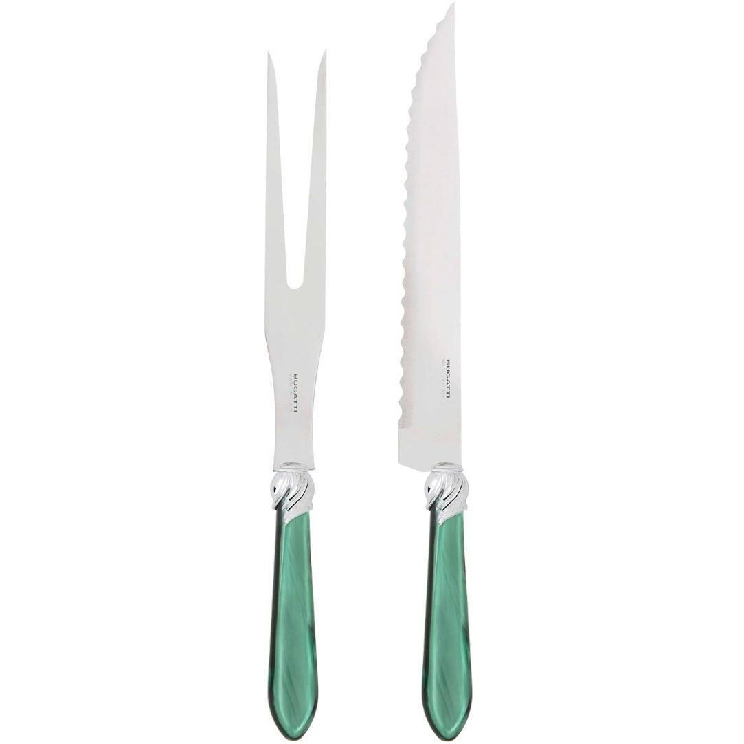 Falabella Brilliant Roast Carving Set - Emerald Green