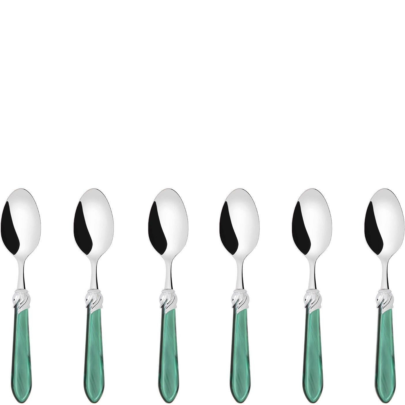 Falabella Brilliant 6 Piece Coffee Spoon Set in gift box - green
