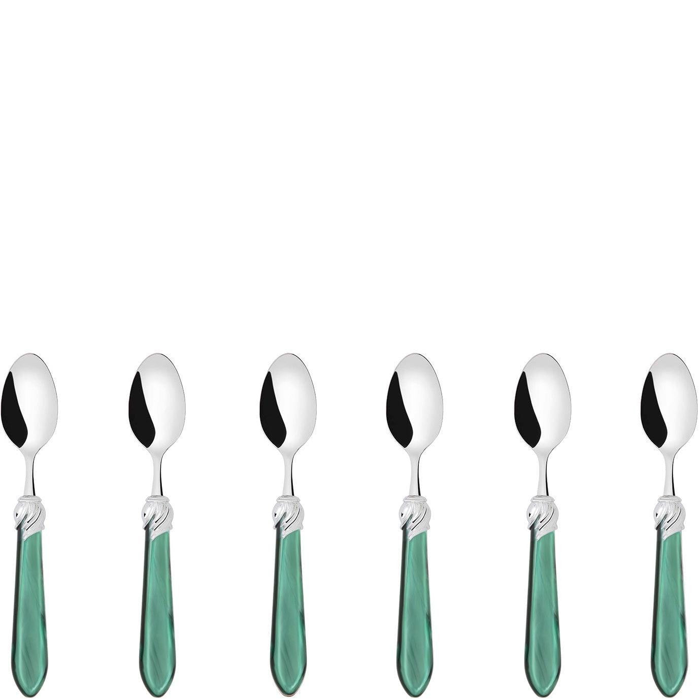 Falabella Brilliant 6 Piece Moka Spoon Set in gift box green