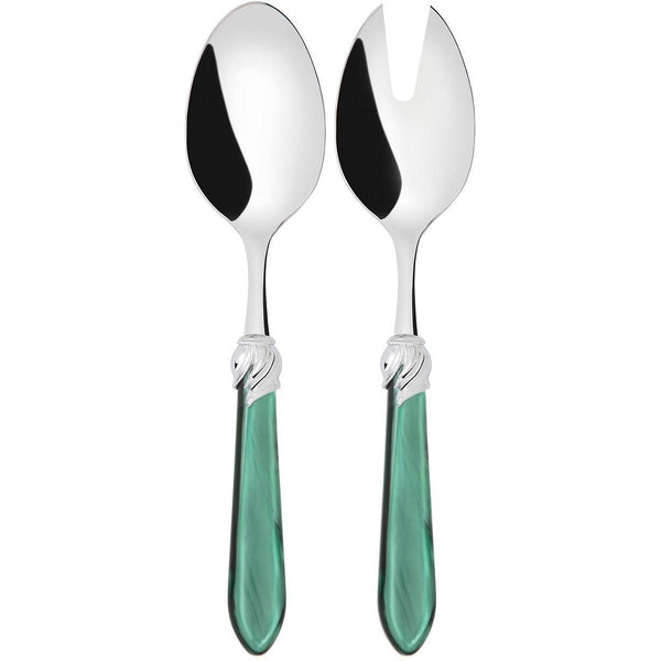 Falabella Brilliant 2 Piece Salad Servers - Emerald Green