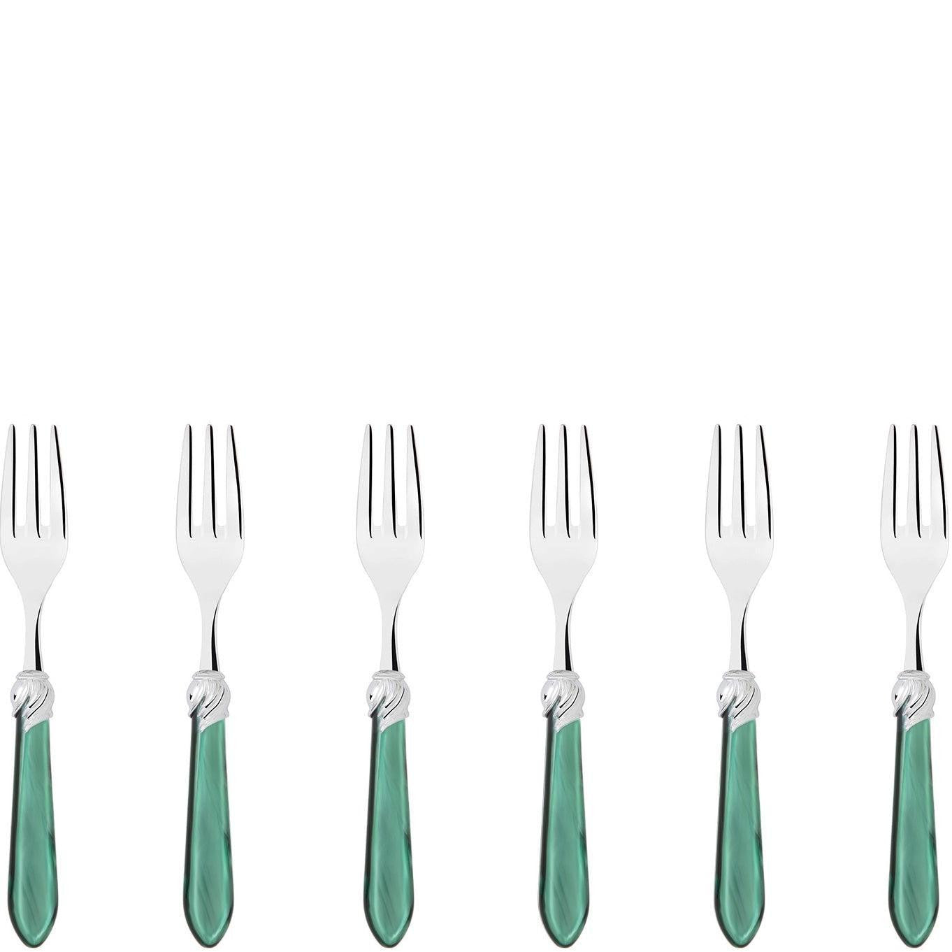 Falabella Brilliant Cocktail / Cake Fork Set in gift box - green
