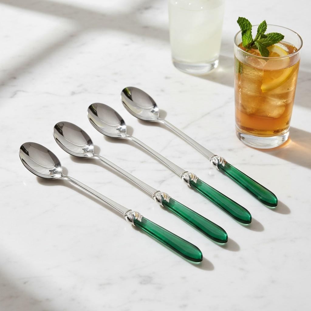 Falabella Brilliant Ice Tea / Cocktail Spoon Set - Emerald Green
