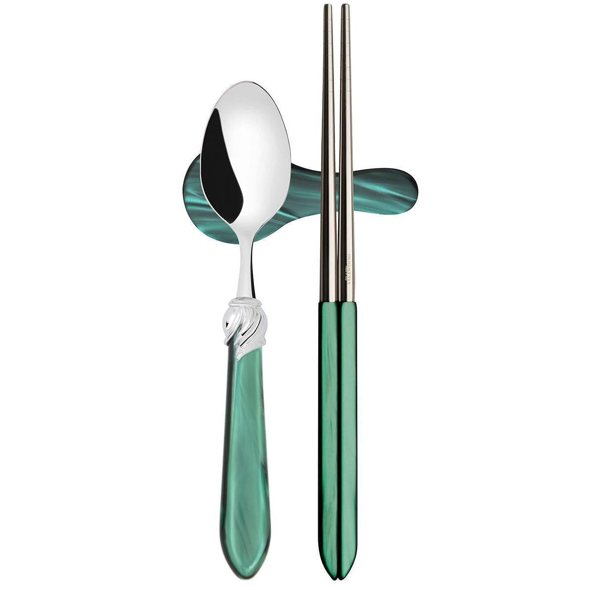 Falabella Brilliant Chopsticks set for 2 - Emerald Green