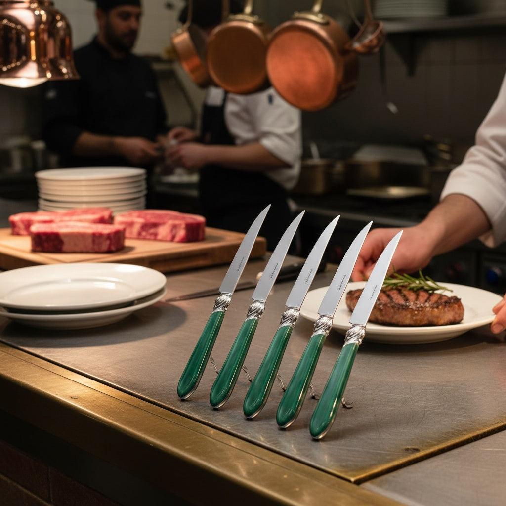 Falabella Brilliant 6 Piece Steak knife Set - Emerald Green