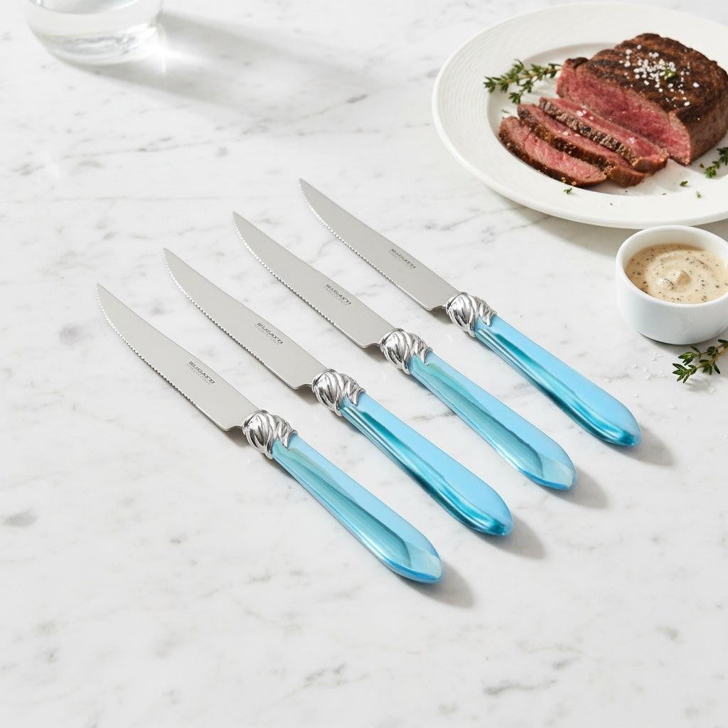 Falabella Brilliant 6 Piece Steak knife Set - Sky Blue-Casa Bugatti USA