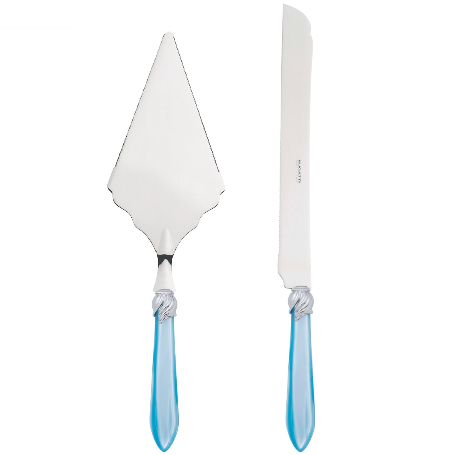 Falabella Brilliant 2 Piece Large Cake Serving Set serrated - Aqua