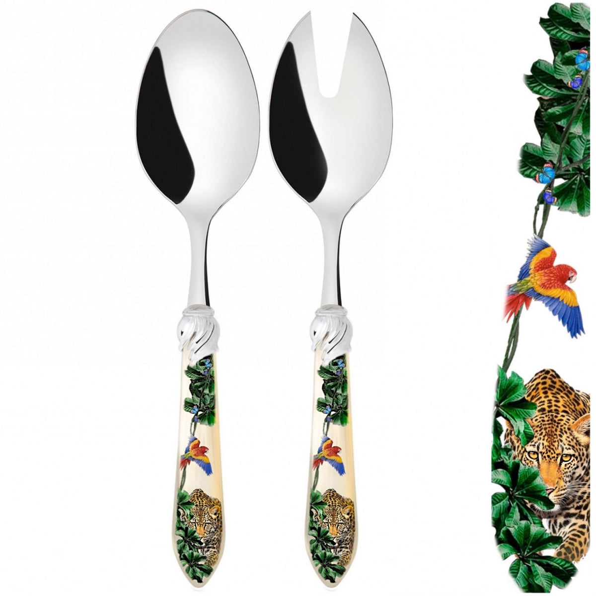 Falabella Jungle 2 Piece Salad Serving Set in gift box